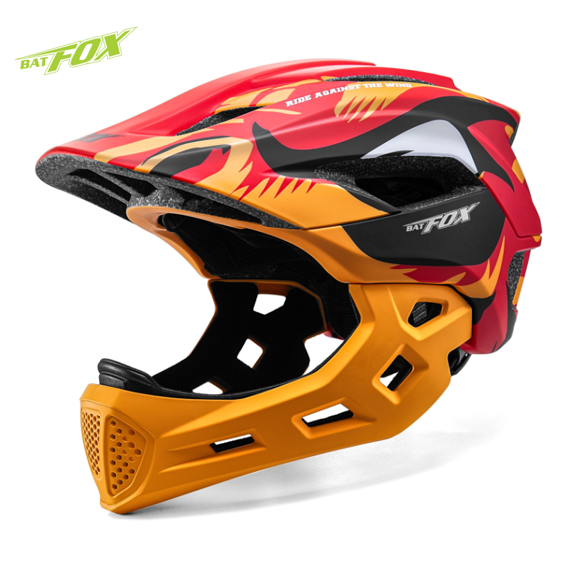Sports Equipment Stores - BATFOX الاطفال كامل الوجه خوذة الدراجة