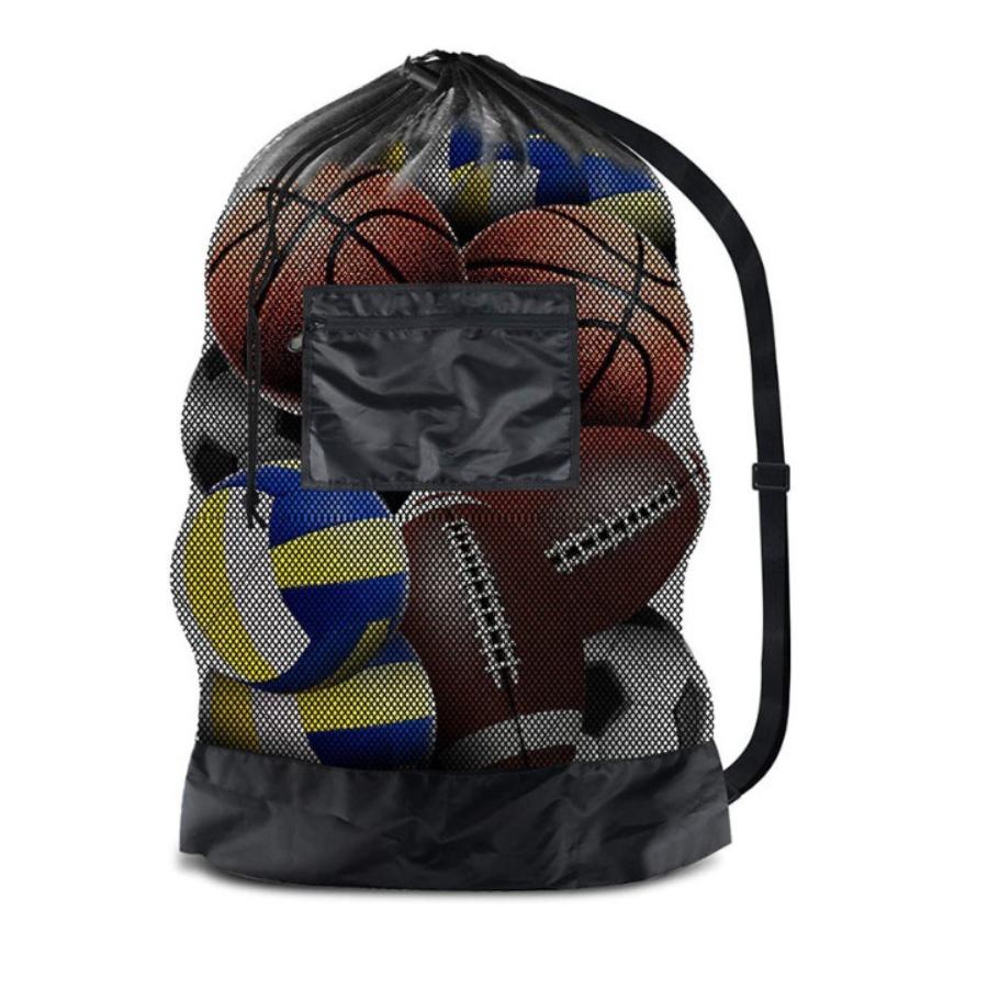 Sports Equipment Stores - حقيبة رياضية شبكية كبيرة مع أشرطة